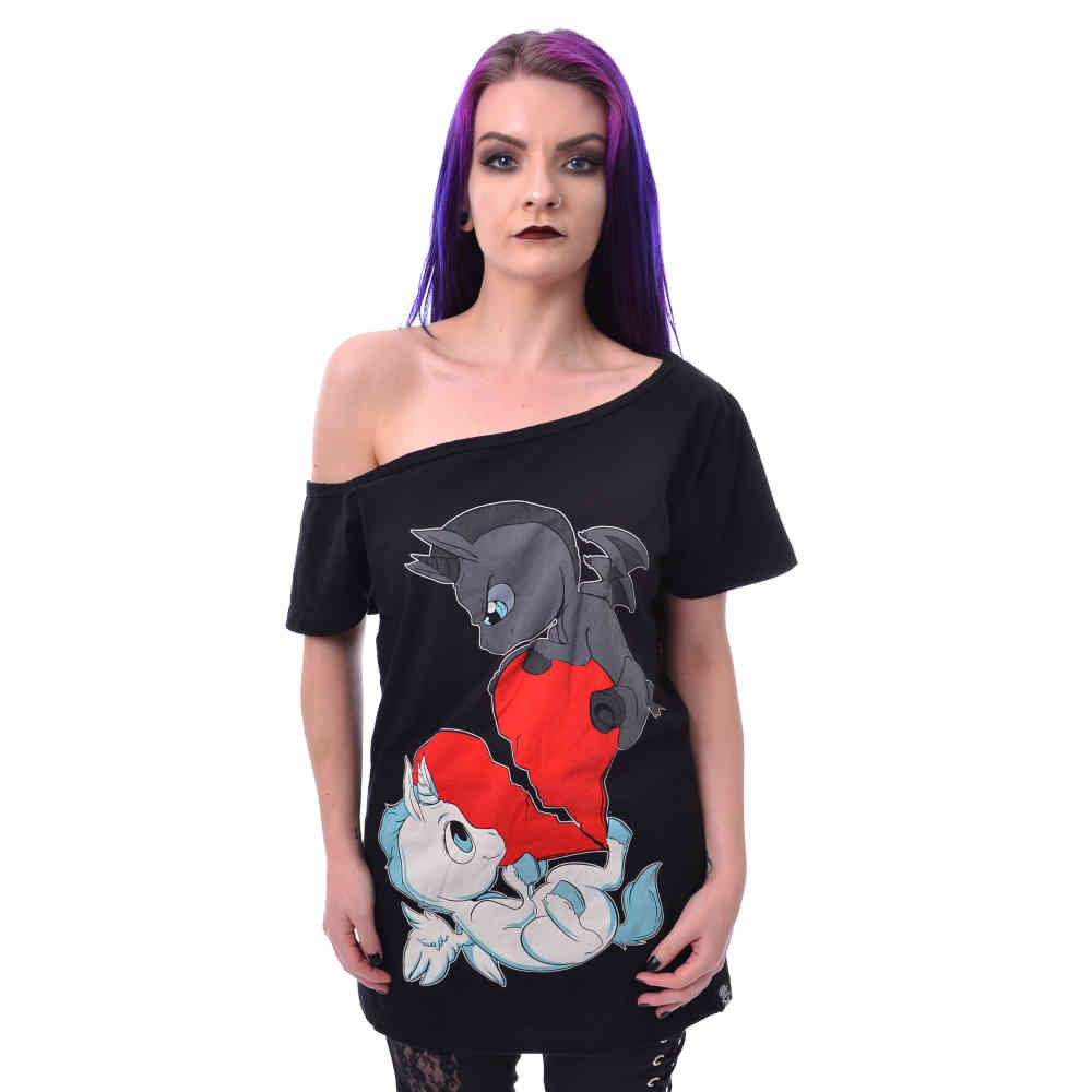 Cupcake Cult - UNICORN HEART FIGHT Top - Black